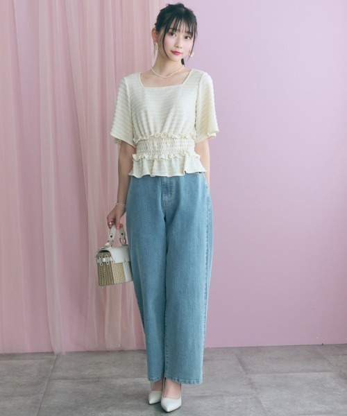 marun(マルン)の「<大きいサイズ>バック編み上げデニムパンツ marun(その他パンツ・レディース・ネイビー/サックスブルー・5L/4L/3L/LL/L)」の15枚目の写真