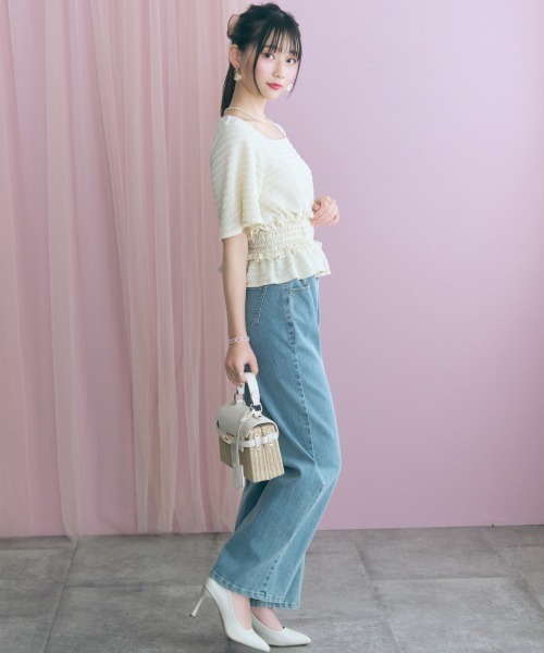 marun(マルン)の「<大きいサイズ>バック編み上げデニムパンツ marun(その他パンツ・レディース・ネイビー/サックスブルー・5L/4L/3L/LL/L)」の18枚目の写真