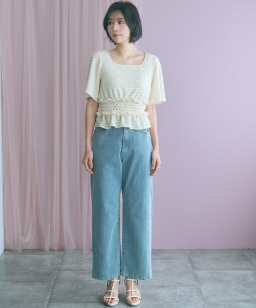 marun(マルン)の「<大きいサイズ>バック編み上げデニムパンツ marun(その他パンツ・レディース・ネイビー/サックスブルー・5L/4L/3L/LL/L)」の19枚目の写真