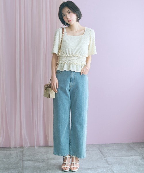 marun(マルン)の「<大きいサイズ>バック編み上げデニムパンツ marun(その他パンツ・レディース・ネイビー/サックスブルー・5L/4L/3L/LL/L)」の22枚目の写真
