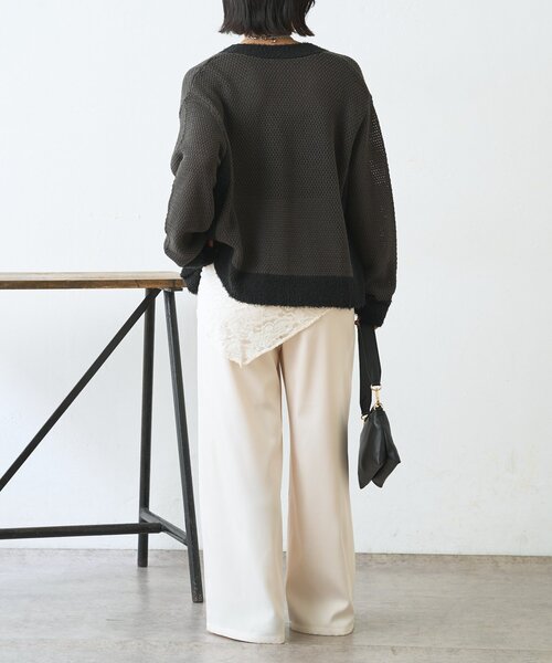 Jena espace merveilleux（ジェナ　エスパスメルヴェイユ）の「【マルチに使えるレーススカーフ付き】ワイドパンツ（その他パンツ・レディース・アイボリー/ベージュ・FREE）」の6枚目の写真