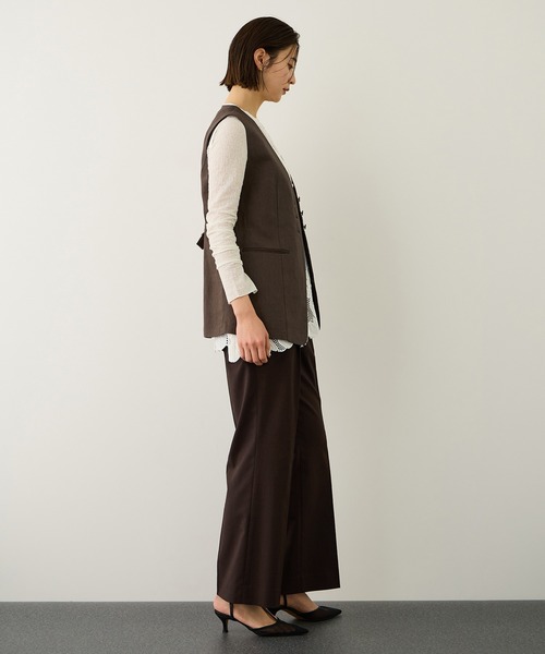 ROPE'（ロペ）の「リネン3ボタンジレ/セットアップ対応（ベスト・レディース・ブラウン系その他/ベージュ・FREE）」の6枚目の写真