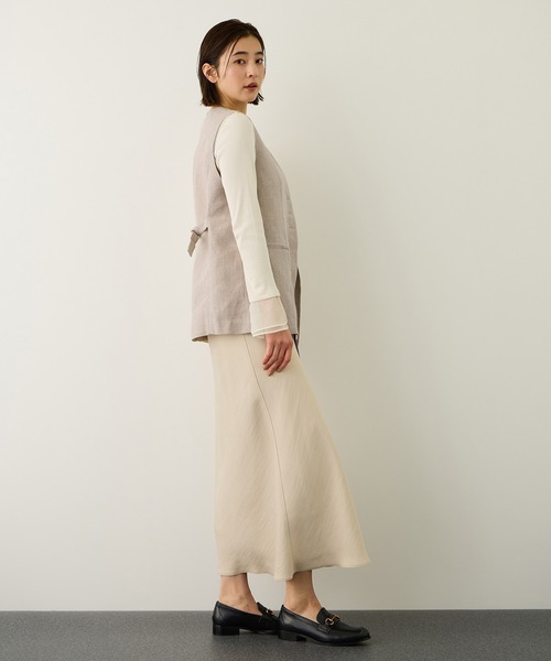 ROPE'（ロペ）の「リネン3ボタンジレ/セットアップ対応（ベスト・レディース・ブラウン系その他/ベージュ・FREE）」の9枚目の写真