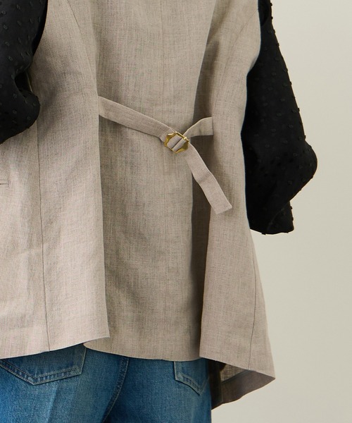 ROPE'（ロペ）の「リネン3ボタンジレ/セットアップ対応（ベスト・レディース・ブラウン系その他/ベージュ・FREE）」の12枚目の写真