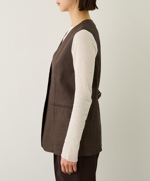 ROPE'（ロペ）の「リネン3ボタンジレ/セットアップ対応（ベスト・レディース・ブラウン系その他/ベージュ・FREE）」の17枚目の写真