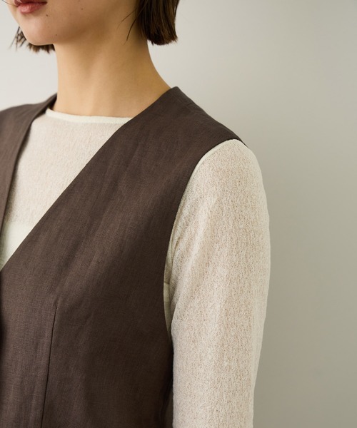 ROPE'（ロペ）の「リネン3ボタンジレ/セットアップ対応（ベスト・レディース・ブラウン系その他/ベージュ・FREE）」の21枚目の写真
