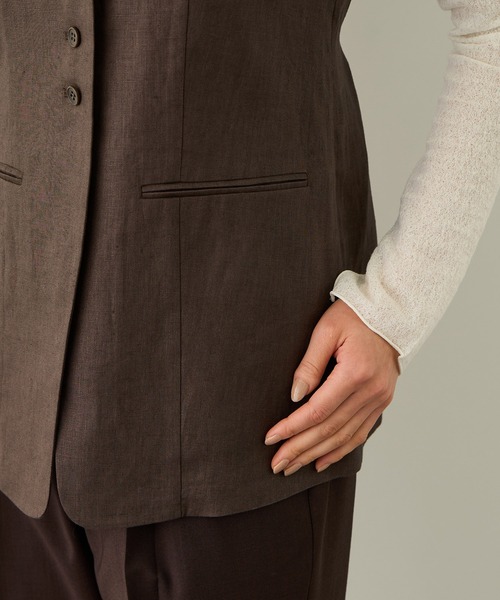 ROPE'（ロペ）の「リネン3ボタンジレ/セットアップ対応（ベスト・レディース・ブラウン系その他/ベージュ・FREE）」の22枚目の写真