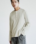 WYM LIDNM（ウィム バイ リドム）の「PIGMENT DYED HENLEY L/S TEE（Tシャツ/カットソー・M）」