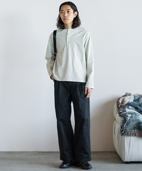 WYM LIDNM（ウィム バイ リドム）の「PIGMENT DYED HENLEY L/S TEE（Tシャツ/カットソー・メンズ・ライトグレー/グレー/チャコール・L/M/S）」の22枚目の写真