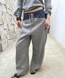 Vipoa（ヴィポア）の「Navy check layer sweat pants（スウェットパンツ）」