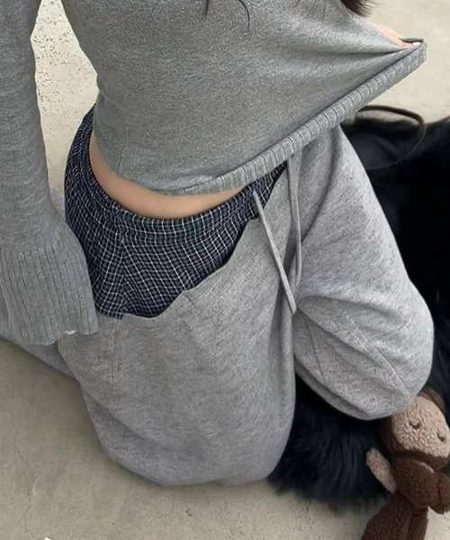 Vipoa（ヴィポア）の「Navy check layer sweat pants（スウェットパンツ・レディース・グレー・FREE）」の18枚目の写真