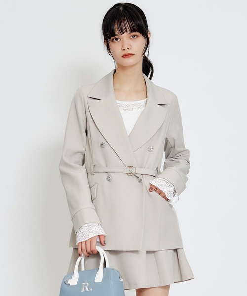 REDYAZEL（レディアゼル）の「【セットアップ可能】ベルトチューリップミニスカート（スカート・レディース・ブラウン系その他/ネイビー/ベージュ・MEDIUM/SMALL）」の9枚目の写真