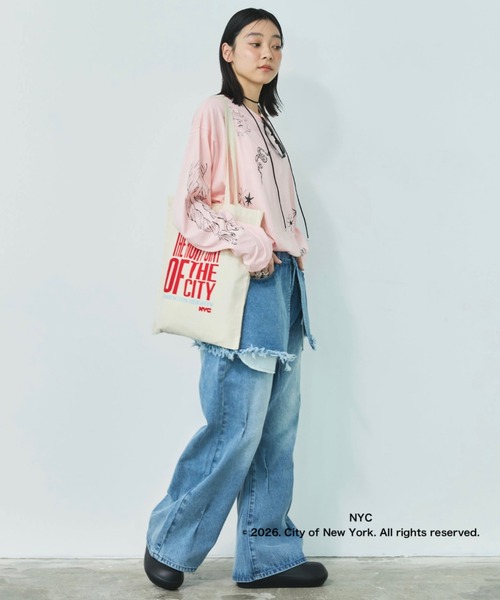 MIRROR STOKE（ミラーストーク）の「【GOOD ROCK SPEED / グッドロックスピード】NYC TOTE BAG（トートバッグ・レディース・アイボリー・FREE）」の4枚目の写真