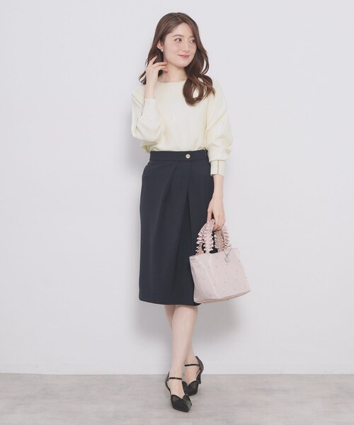 index(インデックス)の「ドルマンリブニット【洗濯機OK/抗ピル】《5col》(ニット/セーター・レディース・ライトイエロー系/オレンジ系4/ベージュ系その他7/ネイビー/オフホワイト・42/40/38/36)」の16枚目の写真
