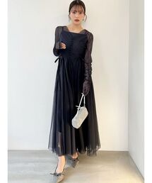 SNIDEL | チュールボリュームドレス(ドレス)