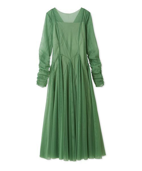 SNIDEL(スナイデル)の「チュールボリュームドレス(ドレス・レディース・ライトグレー/グリーン/ネイビー・0/1)」の3枚目の写真