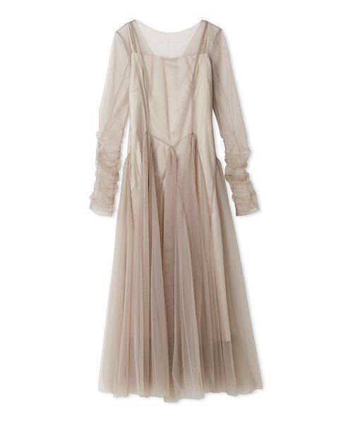 SNIDEL(スナイデル)の「チュールボリュームドレス(ドレス・レディース・ライトグレー/グリーン/ネイビー・0/1)」の2枚目の写真