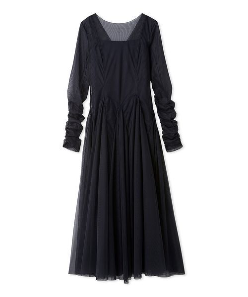 SNIDEL(スナイデル)の「チュールボリュームドレス(ドレス・レディース・ライトグレー/グリーン/ネイビー・0/1)」の4枚目の写真