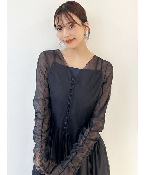 SNIDEL(スナイデル)の「チュールボリュームドレス(ドレス・レディース・ライトグレー/グリーン/ネイビー・0/1)」の7枚目の写真