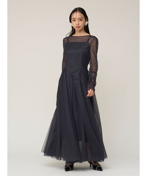 SNIDEL(スナイデル)の「チュールボリュームドレス(ドレス・レディース・ライトグレー/グリーン/ネイビー・0/1)」の8枚目の写真