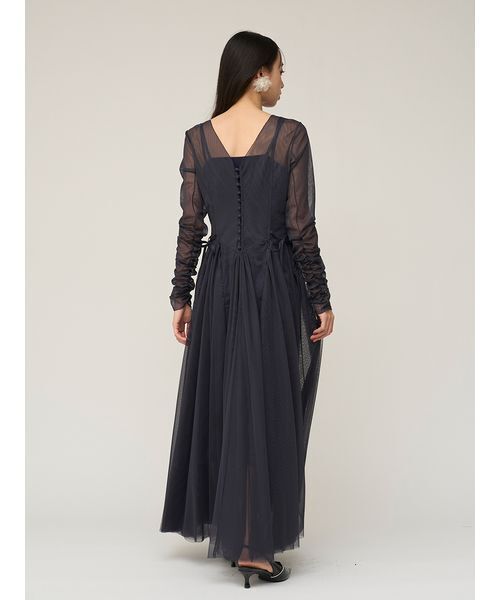 SNIDEL(スナイデル)の「チュールボリュームドレス(ドレス・レディース・ライトグレー/グリーン/ネイビー・0/1)」の9枚目の写真