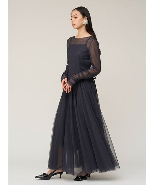 SNIDEL(スナイデル)の「チュールボリュームドレス(ドレス・レディース・ライトグレー/グリーン/ネイビー・0/1)」の10枚目の写真