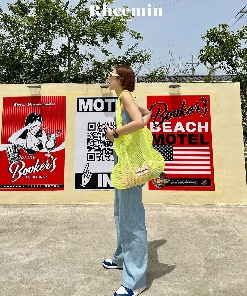 RHEEMIN(リーミン)の「BIG MESH HORY(トートバッグ・レディース・イエロー/オレンジ/スカイブルー/ブラック・FREE)」の19枚目の写真