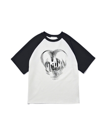 ハートスプレイラグラン半袖Tシャツ3色