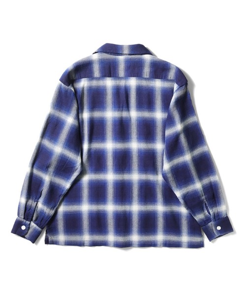 HOUSTON（ヒューストン）の「HOUSTON インディゴへリンボーンオンブレチェック長袖シャツ（シャツ/ブラウス・メンズ・ブルー系その他/ブルー系その他2・X-LARGE/LARGE/MEDIUM/XX-LARGE）」の3枚目の写真