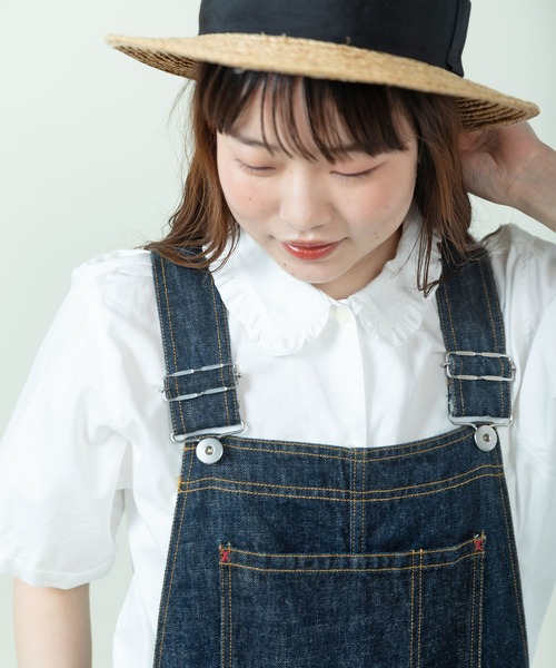 PAR ICI（パーリッシィ）の「【WEB限定カラー】ギンガムチェック/無地 襟フリルブラウス（シャツ/ブラウス・レディース・パープル/ホワイト/グリーン/ブルー・FREE）」の9枚目の写真