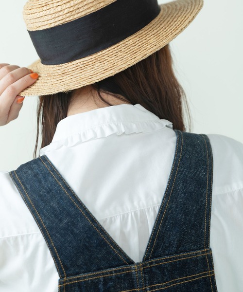 PAR ICI（パーリッシィ）の「【WEB限定カラー】ギンガムチェック/無地 襟フリルブラウス（シャツ/ブラウス・レディース・パープル/ホワイト/グリーン/ブルー・FREE）」の10枚目の写真