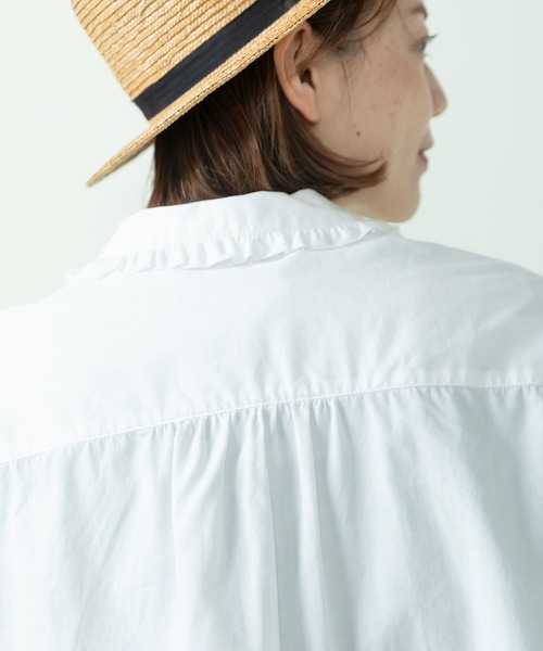 PAR ICI（パーリッシィ）の「【WEB限定カラー】ギンガムチェック/無地 襟フリルブラウス（シャツ/ブラウス・レディース・パープル/ホワイト/グリーン/ブルー・FREE）」の19枚目の写真