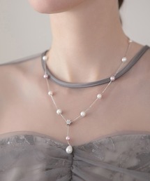 Leja（レジャ）の「【LEJA】ミックスパールビジューモチーフネックレス結婚式 お呼ばれピアス 二次会 同窓会 お呼ばれ オケージョン 20代 30代（ネックレス）」