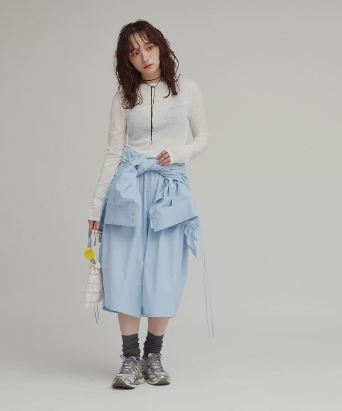 W:Huku(フーク)の「【W:Huku / スムースタッチコットン】バミューダ パンツ / 短パン ハーフパンツ クロップド / Smooth Touch Cotton Bermuda Shorts(その他パンツ・レディース・ベージュ系その他/ブラック/スカイブルー/オフホワイト・FREE)」の21枚目の写真
