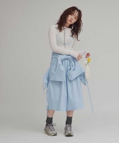 W:Huku(フーク)の「【W:Huku / スムースタッチコットン】バミューダ パンツ / 短パン ハーフパンツ クロップド / Smooth Touch Cotton Bermuda Shorts(その他パンツ・レディース・ベージュ系その他/ブラック/スカイブルー/オフホワイト・FREE)」の13枚目の写真