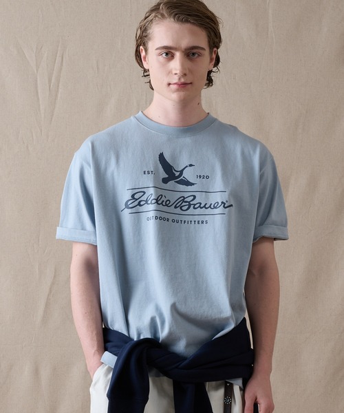 Eddie Bauer(エディーバウアー)の「クラシック ロゴプリント 半袖Tシャツ(Tシャツ/カットソー・メンズ・グレイッシュブルー/ブラック/オレンジ/ホワイト・XL/L/M/S/XXL)」の3枚目の写真