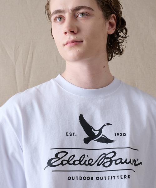 Eddie Bauer(エディーバウアー)の「クラシック ロゴプリント 半袖Tシャツ(Tシャツ/カットソー・メンズ・グレイッシュブルー/ブラック/オレンジ/ホワイト・XL/L/M/S/XXL)」の6枚目の写真