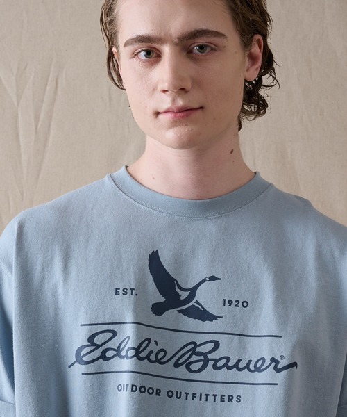 Eddie Bauer(エディーバウアー)の「クラシック ロゴプリント 半袖Tシャツ(Tシャツ/カットソー・メンズ・グレイッシュブルー/ブラック/オレンジ/ホワイト・XL/L/M/S/XXL)」の17枚目の写真