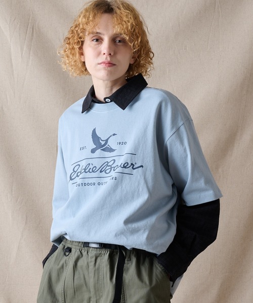 Eddie Bauer(エディーバウアー)の「クラシック ロゴプリント 半袖Tシャツ(Tシャツ/カットソー・メンズ・グレイッシュブルー/ブラック/オレンジ/ホワイト・XL/L/M/S/XXL)」の19枚目の写真