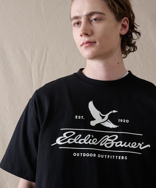 Eddie Bauer(エディーバウアー)の「クラシック ロゴプリント 半袖Tシャツ(Tシャツ/カットソー・メンズ・グレイッシュブルー/ブラック/オレンジ/ホワイト・XL/L/M/S/XXL)」の12枚目の写真