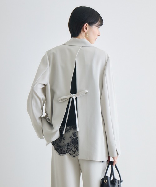 Paradise Picnic（パラダイスピクニック）の「SUGARROSE　バックデザインジャケット（テーラードジャケット・レディース・アイボリー/ブラック・FREE）」の2枚目の写真