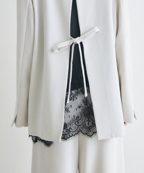 Paradise Picnic（パラダイスピクニック）の「SUGARROSE　バックデザインジャケット（テーラードジャケット・レディース・アイボリー/ブラック・FREE）」の9枚目の写真