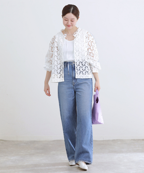 IENA（イエナ）の「フラワー刺繍レース2WAYブラウス（シャツ/ブラウス・レディース・ホワイト/チャコールグレー・FREE）」の4枚目の写真