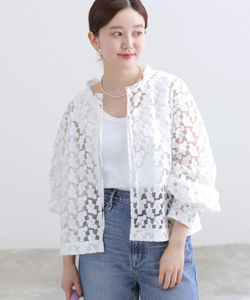 IENA（イエナ）の「フラワー刺繍レース2WAYブラウス（シャツ/ブラウス・レディース・ホワイト/チャコールグレー・FREE）」の14枚目の写真