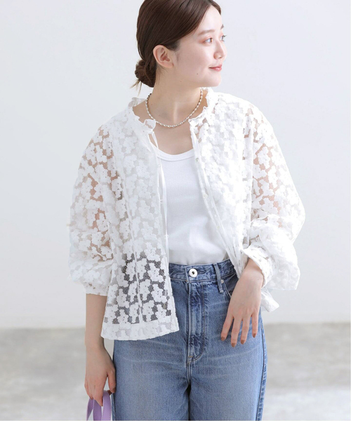 IENA（イエナ）の「フラワー刺繍レース2WAYブラウス（シャツ/ブラウス・レディース・ホワイト/チャコールグレー・FREE）」の15枚目の写真