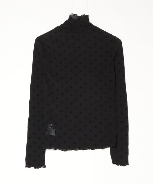 CeLess(セレス)の「High-neck Sheer Dot Slim Top / ハイネック シアードット スリムトップ(Tシャツ/カットソー・レディース・ホワイト/ブラック・FREE)」の3枚目の写真