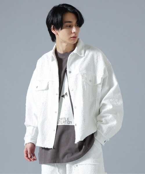DANKE SCHON(ダンケシェーン)の「DankeSchon/ダンケシェーン/NEEDLEPUNCH DENIM 3RD JACKET(デニムジャケット・メンズ・ブラック/ブルー/ホワイト・L/M/S)」の2枚目の写真
