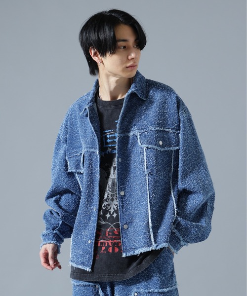 DANKE SCHON(ダンケシェーン)の「DankeSchon/ダンケシェーン/NEEDLEPUNCH DENIM 3RD JACKET(デニムジャケット・メンズ・ブラック/ブルー/ホワイト・L/M/S)」の5枚目の写真