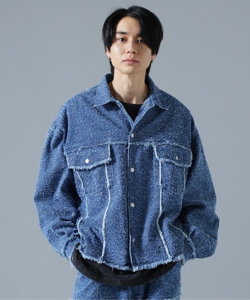 DANKE SCHON(ダンケシェーン)の「DankeSchon/ダンケシェーン/NEEDLEPUNCH DENIM 3RD JACKET(デニムジャケット・メンズ・ブラック/ブルー/ホワイト・L/M/S)」の6枚目の写真