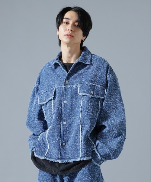 DANKE SCHON(ダンケシェーン)の「DankeSchon/ダンケシェーン/NEEDLEPUNCH DENIM 3RD JACKET(デニムジャケット・メンズ・ブラック/ブルー/ホワイト・L/M/S)」の7枚目の写真